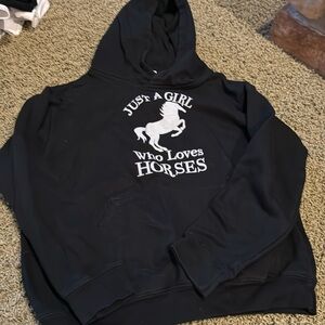 Like New Black Horse Hoodie Youth Large
